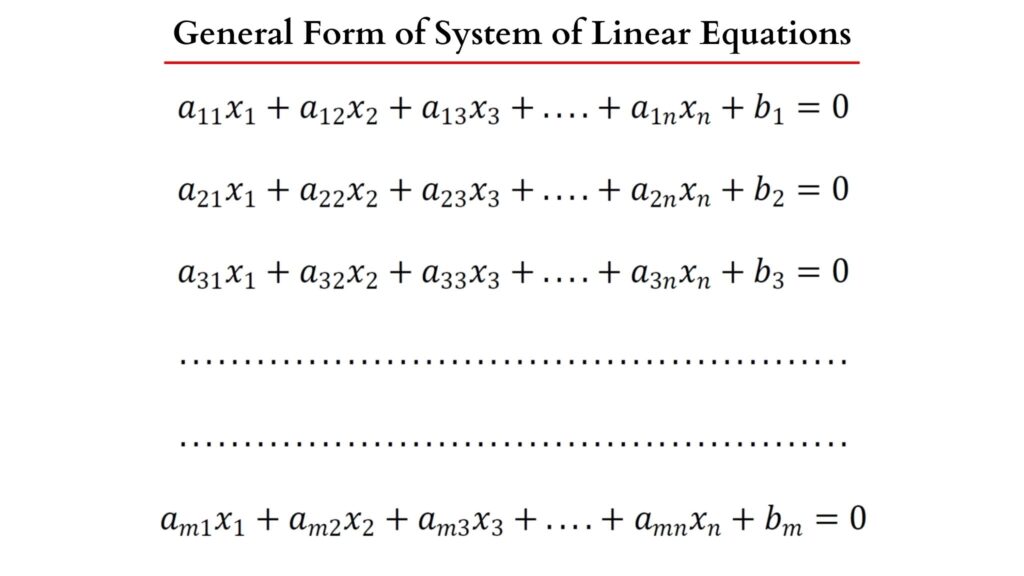 General equation of system of linear equation