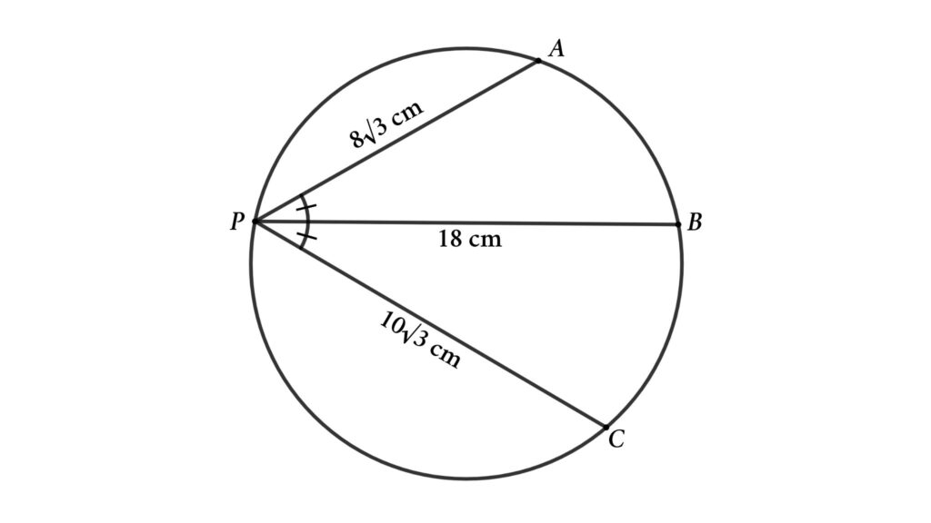 geometry math problem for circle: find the radius of the circle using chords