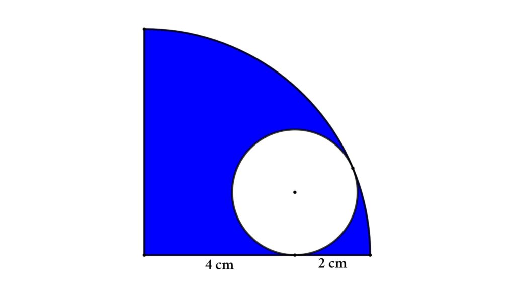 Quarter circle and circle math problems for circle 