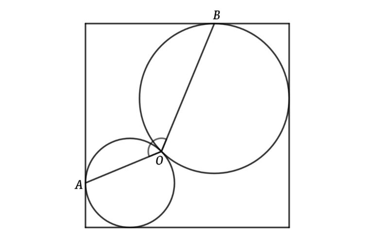 Solve the geometry math riddle two circles are inscribed inside a square