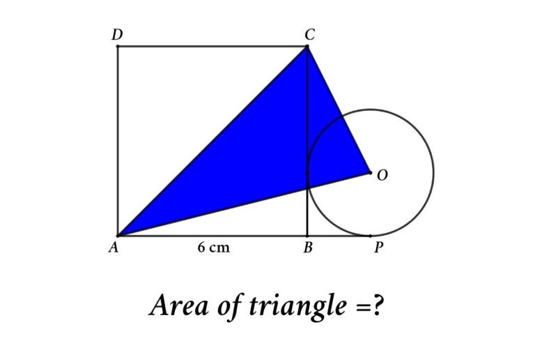 Find The Area Of The Triangle Formed By Connecting Opposite Corners Of The Square And Centre Of The Circle