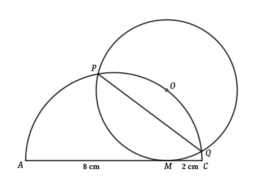 Solution Find the Length of the Chord? Common to Semicircle and Circle