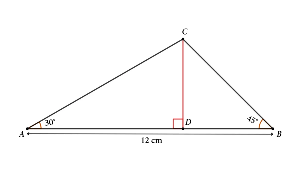 Trigonometry Math Problems with Triangles 3: Find the Height of the Triangle