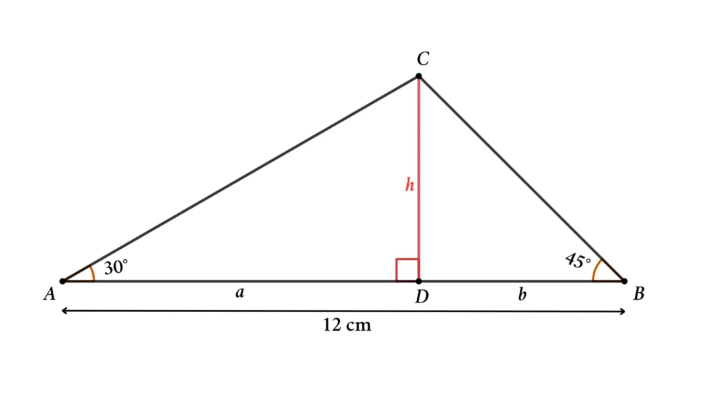 Trigonometry Math Problems with Triangles 3: Find the Height of the Triangle