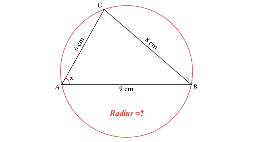 Trigonometry Math Problems with Triangles 1: Find the radius of the circumcircle of the triangle